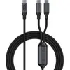 Image de CABLE ESSENTIELB 1.5M 100W 2 en 1 USB-C vers x2 USB-C