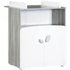 Image de BabyPrice Commode à Langer 2 Portes 97x76x66cm en Bois Gris