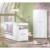 Image de Lit bébé combiné évolutif - BABY PRICE - Basic - Blanc - Bouton coeur rose -60 x 120 cm