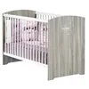 Image de Lit bébé à barreaux - 120 x 60 cm - Babyprice Smile - Chêne silex - Blanc