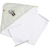 Image de Cape de bain 75x75cm plus gant en coton blanc