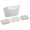 Image de Trousse de toilette et carrés éponge en coton Vert tilleul
