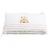 Image de Tour de lit adaptable - SAUTHON - SUNLIGHT - 100 % Coton - Écru motif arc-en-ciel