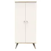 Image de Sauthon Armoire 2 Portes avec Pieds Bois-décor Vanille