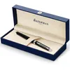 Image de Waterman Hémisphère stylo roller - noir brillant avec attributs chromés - pointe fine - encre noir - coffret cadeau