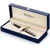 Image de Waterman Hémisphère stylo bille luxe | noir mat avec attributs chromés | pointe moyenne | encre bleue | coffret cadeau