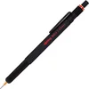 Image de rOtring 800+ Porte-mine avec stylet pour écran tactile Pointe HB 0,5 mm rétractable par rotation Corps métallique noir