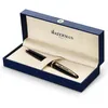 Image de Parker stylo-plume Duofold Classique Noir et attributs palladium , taille Centennial , plume moyenne en or massif , encre noire et convertisseur