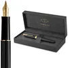 Image de Parker Sonnet stylo plume | laque noir mat avec attributs or | plume moyenne | coffret cadeau
