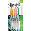Image de Sharpie Marqueurs Permanents | Pointe Fine | Assortiment de Couleurs Fluorescentes | Lot de 4