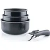 Image de ARTHUR MARTIN AM120B Set de 3 casseroles 16-18-20 cm + 1 poignée - Tous feux dont induction