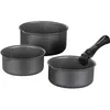 Image de Set de 3 casseroles Gris Mat 16-18-20 cm + 1 poignée amovible - Aluminium   Revêtement anti-adhésif - Tous feux dont induction
