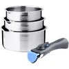 Image de Arthur Martin - Lot de 3 casseroles inox manche amovible - AM3456