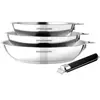 Image de Batterie de cuisine ARTHUR MARTIN 3 poeles poignee amovible