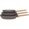 Image de Set de 3 poêles - Tous feux dont induction - ARTHUR MARTIN - AM1052 - Revêtement céramique - Ø 20-24-28 cm - Taupe