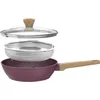 Image de Sauteuse - Tous feux dont induction - ARTHUR MARTIN - AM3056 - Revêtement céramique - Ø 24 cm - Couvercle et panier inox - Prune