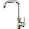 Image de Mitigeur d'évier haut bec L finition Inox brossé COLORADO by Eurosanit | cartouche céramique 35 mm avec butée à point dur (économie d'eau) | Corps et poignée métal | 2 flexibles inox F3/8