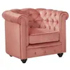 Image de Vente-unique - Fauteuil Chesterfield - Velours Rose Pastel