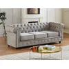 Image de Vente-unique - Canapé 3 Places Chesterfield - Velours Gris Clair