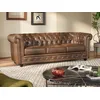Image de Vente-unique - Canapé 3 Places Chesterfield en Microfibre Aspect Cuir Vieilli