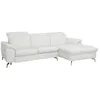 Image de Vente-unique Canapé d'angle Relax électrique en Cuir de Buffle LISMORE - Ivoire - Angle Droit Blanc