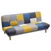 Image de Vente-unique Canapé 3 Places Convertible clic-clac en Tissu MARDAG - Patchwork Gris, Bleu, Jaune Multicolore
