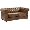 Image de Vente-unique - Canapé 2 Places Chesterfield en Microfibre Aspect Cuir Vieilli