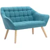 Image de Vente-unique - Canapé 2 Places en Tissu Bleu Caserta