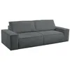 Image de Vente-unique - Canapé 4 Places Convertible en Velours côtelé Gris Anthracite Amelia