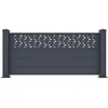 Image de Vente-unique - Clôture à poser H89 x L188.6 cm en aluminium anthracite à motifs - BAZIO