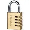 Image de Master Lock 604EURD Cadenas à Combinaison à 4 Chiffres en Aluminium et Finition Laiton, Doré, 8,1 x 4 x 1,8 cm en occasion ou reconditionné