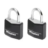 Image de Cadenas en aluminium MASTERLOCK 30mm avec couverture vinyle noire - Lot de 2