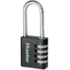 Image de Cadenas à combinaison en aluminium noir - MASTER LOCK - 7640EURDBLKLH - Diamètre 6mm - Utilitaire