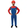 Image de P’TIT CLOWN - 10441 - Déguisement Plombier Adulte - Parfait pour Carnaval, Fêtes Costumées et Évènements à Thème - Look Complet et Amusant - Facile à Enfiler - Polyester - Bleu, Rouge - Taille L/XL