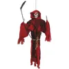 Image de P'tit Clown - Automate Squelette Halloween - Animatronique - Animatronics - Décoration Animée, Sonore, Lumineuse - Fonctionne avec Piles Non incluses (Faucheuse à Suspendre, 163 cm)