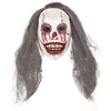 Image de Masque intégral de Clown pour Halloween avec Cheveux, pour Adulte, Unisexe (Blanc, Gris)