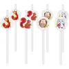 Image de CAM ET Leon - Accessoires Décoration d’Anniversaire Enfant - Thème Animaux de la Forêt - Assiettes, Gobelets, Serviettes, Confettis, Sachets, Cartes d’Invitation (Paille x8)