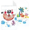 Image de P'tit Clown CAM ET Leon - Accessoires Décoration d’Anniversaire Enfant - Thème Pirates - Assiettes, Gobelets, Serviettes, Confettis, Sachets, Cartes d’Invitation (Sachet x8)
