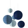 Image de P'tit Clown CAM ET Leon - Accessoires Décoration Festive Bleus - Parfait pour Anniversaire (Boule alvéolé à Suspendre x6, 35 cm, 25 cm, 15 cm)