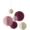 Image de CAM ET Leon - 22632 - Boules Alvéolées - Lot de 6 - Accessoires Décoration Fête Anniversaire Adulte, Enfant - Rose