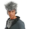 Image de P'TIT CLOWN - 23578 - Perruque Loup-Garou - Cheveux Synthétiques - Parfaite pour Déguisement Halloween, Carnaval, Fêtes Costumées et Évènements à Thème - Sans Colle - Gris