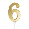Image de P'TIT CLOWN - Bougie Géante Anniversaire - Bougie Chiffre - Parfaite pour Décoration Gâteau - Fête Enfant, Adulte, Birthday Party - Hauteur : 13 cm - Or (6)
