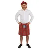Image de P'TIT CLOWN - 25120 - Kilt d'Écossais - Scottish Kilt, Tartan - Parfait pour Carnaval, Soirées Costumées, Fêtes à Thèmes, Saint Patrick's Day, Ecosse - Adulte Homme - Rouge à Carreaux - Taille Unique