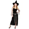 Image de P'tit Clown re55018 - Déguisement Adulte sorcière Noire Longue, Taille S/M
