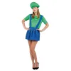 Image de P’TIT CLOWN - 60622 - Déguisement Plombier Femme - Parfait pour Carnaval, Fêtes Costumées et Évènements à Thème - Look Complet et Amusant - Facile à Enfiler - Polyester - Bleu, Vert - Taille S/M