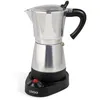 Image de Cafetière italienne électrique - LIVOO - DOD117A - 480 W - 300 ml - 6 tasses - Argent / Noir