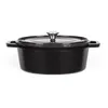 Image de Cocotte ovale - LIVOO - MEP129N - 45 L - Fonte émaillée - Couvercle avec picots - Tous feux - 29 x 22 cm