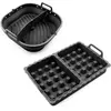 Image de moule LIVOO set de 2 accessoires Airfryer - Rétractable avec séparateur & Spécial gaufres