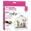 Image de KIT TAMBOUR A BRODER CACTUS EN BOIS Ø 155mm
