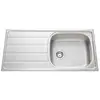 Image de Evier 1 grand bac, 1 égouttoir ROCK inox lisse